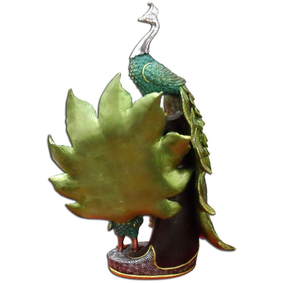 16.5 Inch Peacock Statuette Décor - 207-1374-YX - ToolUSA