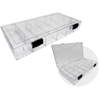 18-Compartment Clear Plastic Box - TJ05-08718 - ToolUSA