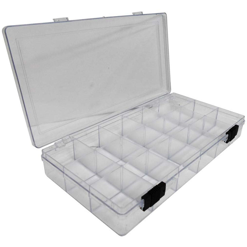 18-Compartment Clear Plastic Box - TJ05-08718 - ToolUSA
