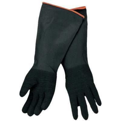 18 Inch Black Heavy Rubber Gloves with Crinkle Finish & Rolled Cuff - Extra Large (Pack of: 2) - GLLP-19918-Z02 - ToolUSA