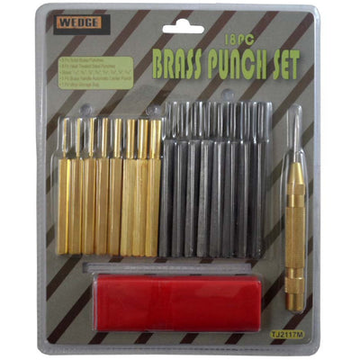 18 Piece Brass and Steel Punch Set - TJ01-02117 - ToolUSA