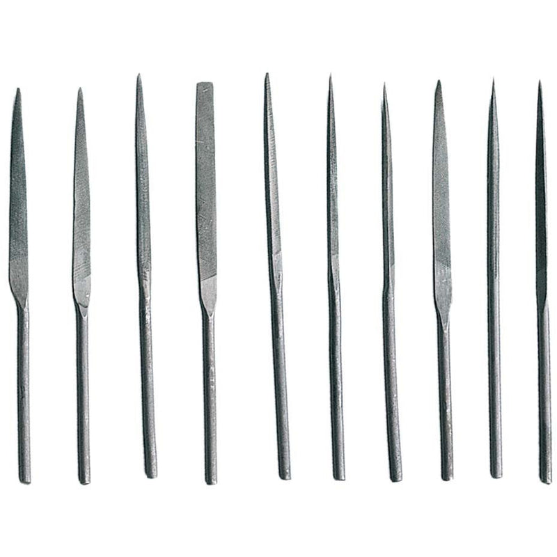 180mm x 5mm, 10 Piece Needle File Set With 10 Different Shapes - F-00341 - ToolUSA