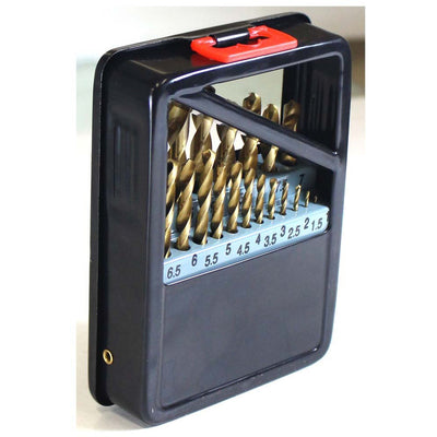 19 Piece Titanium Drill Bit Set with Stand-Up Storage Case - TZ-05003 - ToolUSA