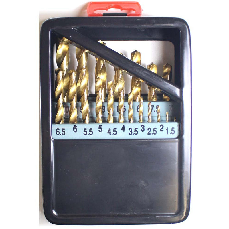 19 Piece Titanium Drill Bit Set with Stand-Up Storage Case - TZ-05003 - ToolUSA