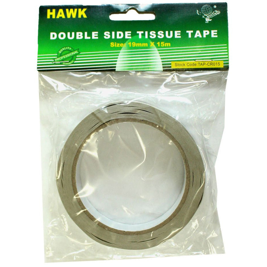 19MM x 15 Mt Double Sided Tissue Tape Roll (Pack of: 2) - TAP-99914-Z02 - ToolUSA