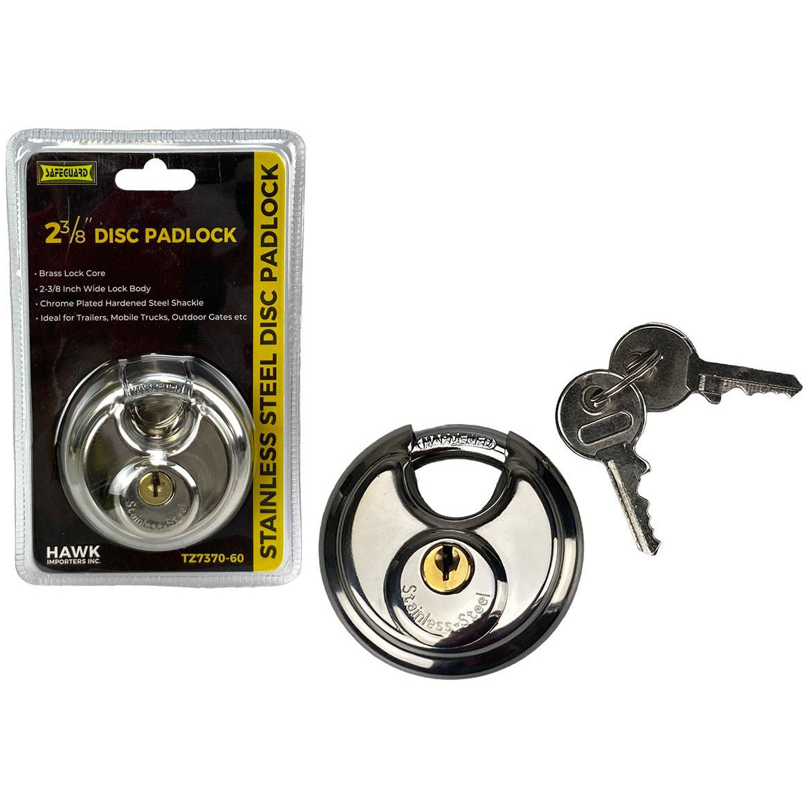 2-3/4" Stainless Steel Disc Padlock - TZ7370-70 – ToolUSA