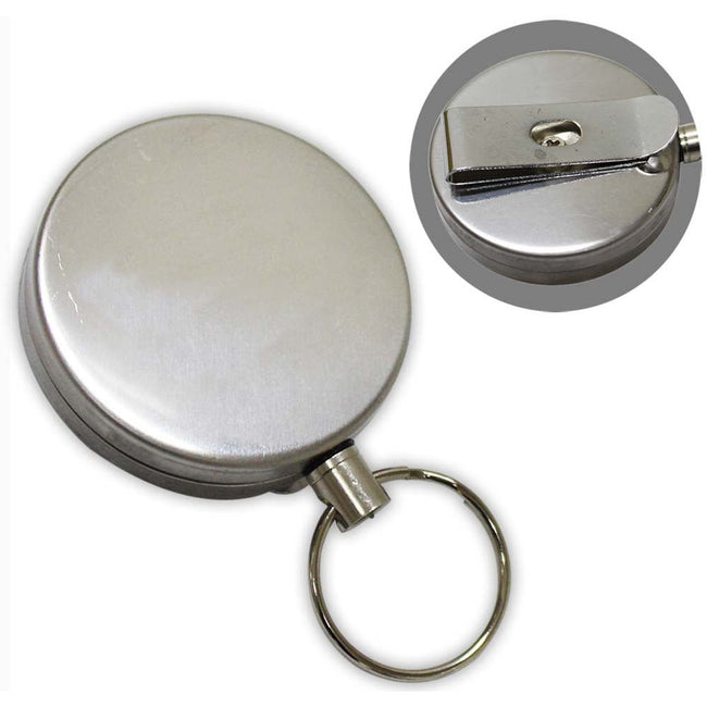 2 Inch Key Ring Case With 27 Inch Retractable Steel Cable And Belt Clip - CAM-80124 - ToolUSA