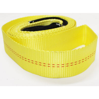 2 Inch Wide X 15 Feet Long Bright Yellow Tow Strap With Black Loop Ends - TA-07715 - ToolUSA