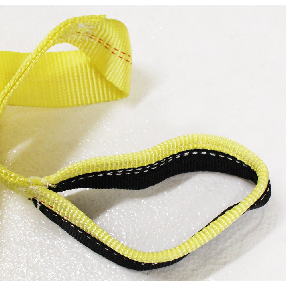 2 Inch Wide X 15 Feet Long Bright Yellow Tow Strap With Black Loop Ends - TA-07715 - ToolUSA