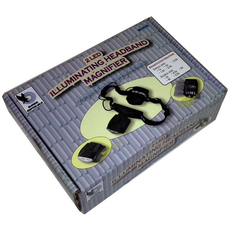 2 LED Lightweight Head Worn Magnifier - 11 Lenses - Adjustable Headband - MG-15155 - ToolUSA