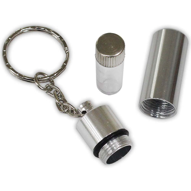 2" Metal Pill Holder with Key Ring and Vial - CAM-86014 - ToolUSA