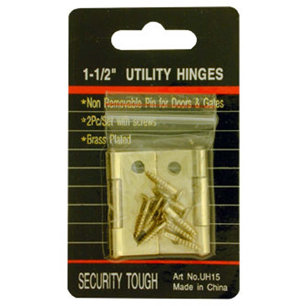 2 Pack 1.5" Utility Hinges with Screws (Pack of: 2) - HW-11015-Z02 - ToolUSA