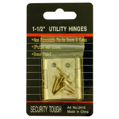 2 Pack 1.5" Utility Hinges with Screws (Pack of: 2) - HW-11015-Z02 - ToolUSA