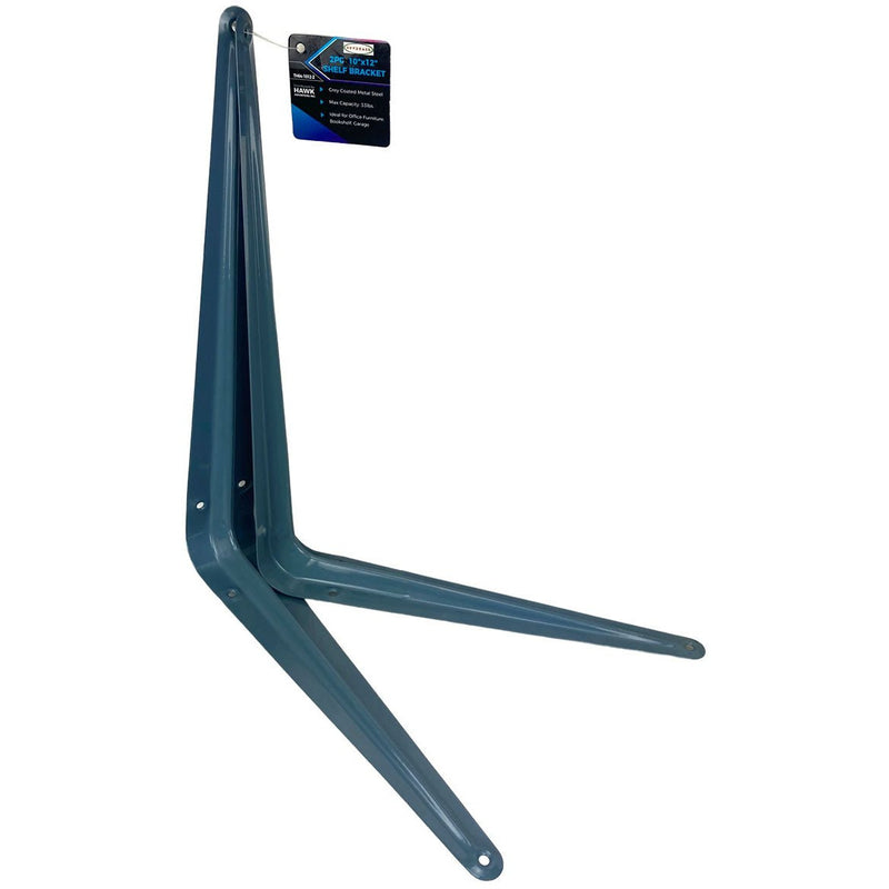2 Pc. 10" X 12" Gray Steel Shelf Bracket With Pre-drilled Holes - TH64-1012-Z02 - ToolUSA