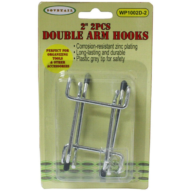2 Pc. 2-Inch Double Arm Peg Hooks - WP1002D-2 - ToolUSA