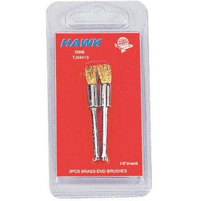 2 Pc 3/8" Brass End Brushes - 1/8" Shank (Pack of: 2) - TJ04-04413-Z02 - ToolUSA
