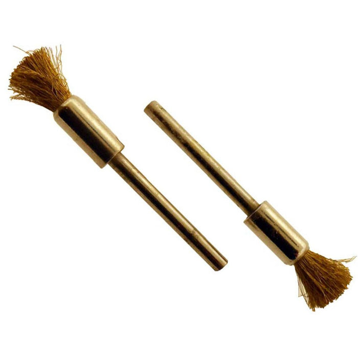 2 Pc 3/8" Brass End Brushes - 1/8" Shank (Pack of: 2) - TJ04-04413-Z02 - ToolUSA