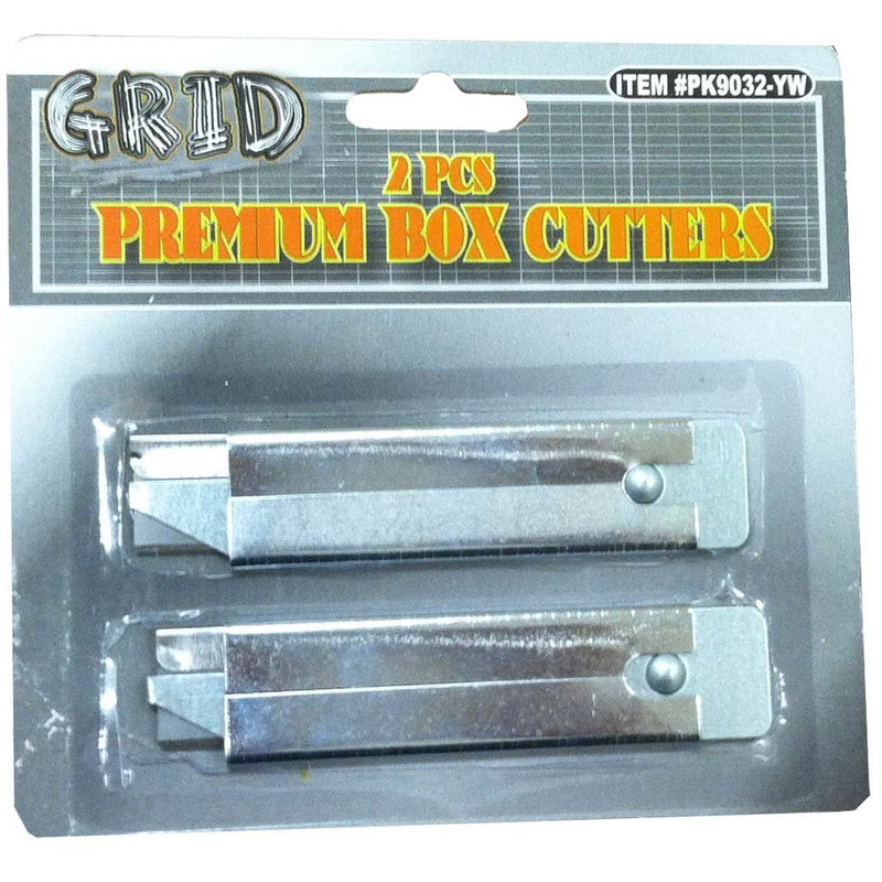 2 Piece Carton Cutters with Retractable Blades - PK9032-YW - ToolUSA