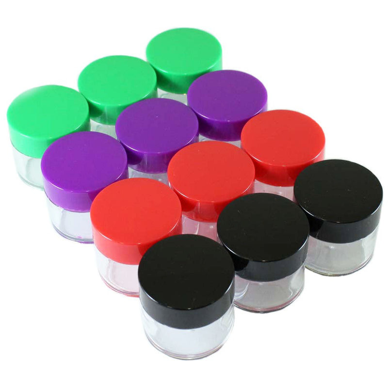 2 Piece Clear Jars with Colored Lids - 20 ml - TJ-18921 - ToolUSA