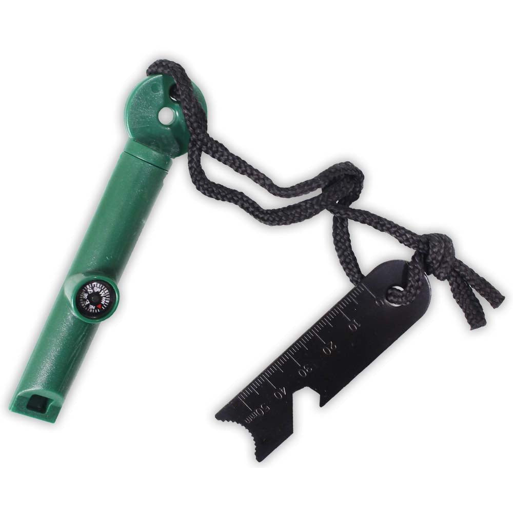 2 Piece Combination Fire Starter with Compass, Whistle & Lanyard - TC57-FIRE-YX - ToolUSA