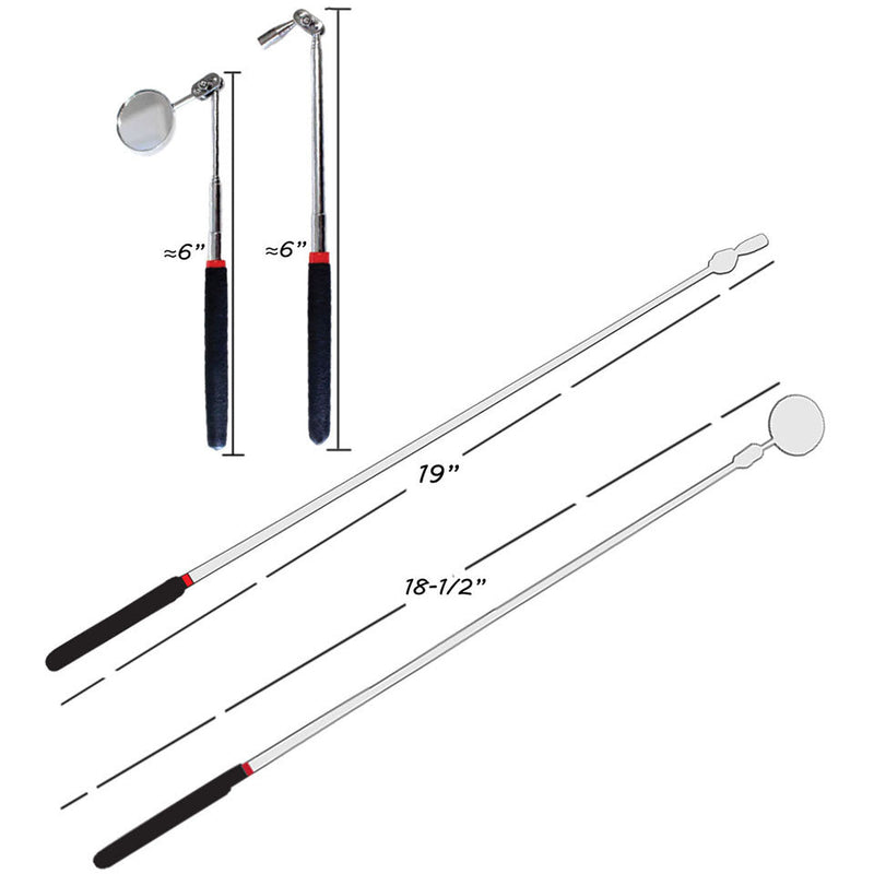 2 Piece Inspection Mirror and Pick-Up Magnet Set - EXT-18872 - ToolUSA