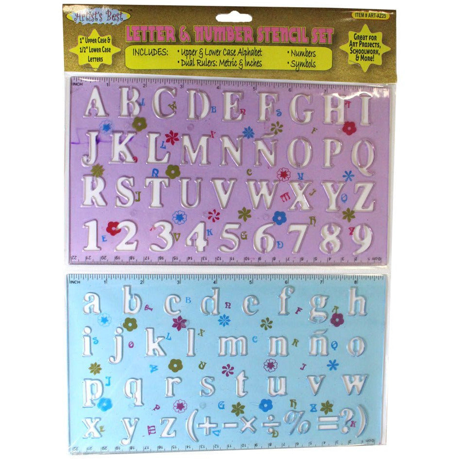 2 Piece Number & Letter Stencils Set - Upper and Lower Case - CR-90456 - ToolUSA