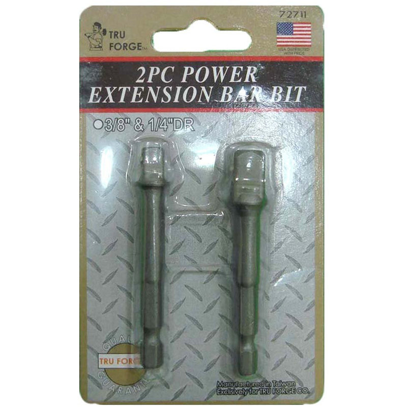 2 Piece Power Extension Bar Bit For Reaching Into Tight Spaces, 2.5" Long, 3/8" And 1/4" - PS-27603 - ToolUSA