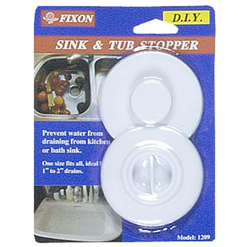 2 PIECE SET OF FLEXIBLE PLASTIC SINK AND TUB STOPPERS - H-41209 - ToolUSA