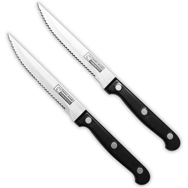 2 Piece Set Of Super Sharp Stainless Steel Steak Knives-8-1/2 Inches Long With 4-1/2 Inch Blades - U-05171 - ToolUSA