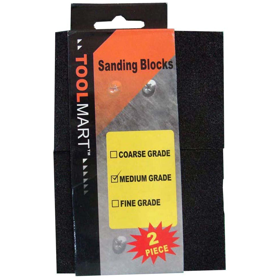 2 Piece Sponge Rubber Sanding Blocks - Fine Grit Sandpaper Texture - 4 Inches - TJ9207M-YH - ToolUSA