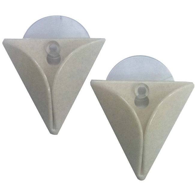 2 Piece Triangular Shaped Towel Holders with Suction Backs - H-41201 - ToolUSA