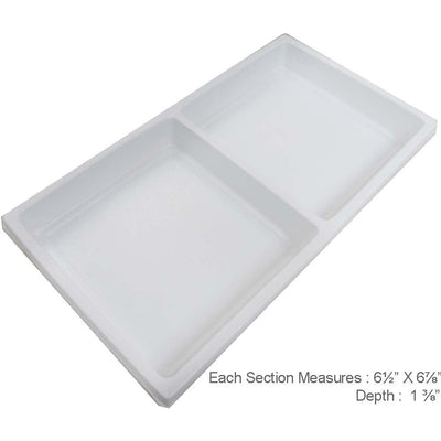 2 Section 6.5" x 6 7/8" White Tray Insert (Pack of: 2) - TJ-91177-Z02 - ToolUSA