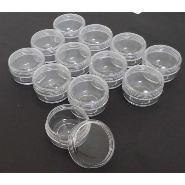 20 Millimeter Size Set Of Clear Plastic Gem Jars With Screw-On Lids - TJ-18620 - ToolUSA