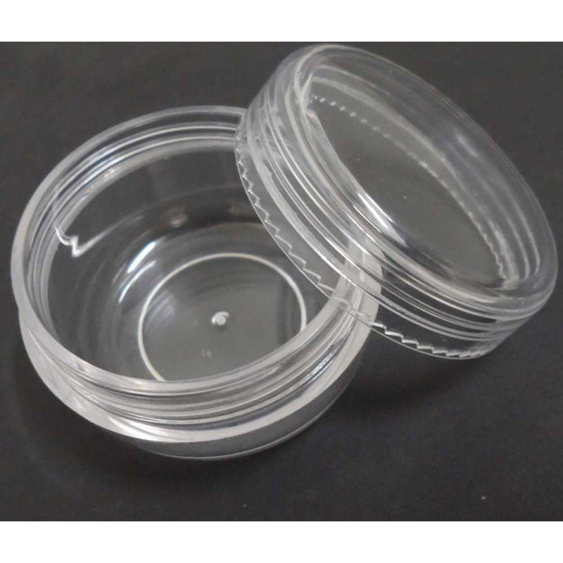 20 Millimeter Size Set Of Clear Plastic Gem Jars With Screw-On Lids - TJ-18620 - ToolUSA