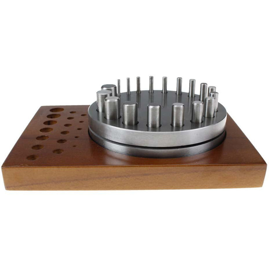 20 Piece Disc Cutter Set - 18 Cutters, Steel Plate and Hardwood Stand - TJ-30853 - ToolUSA