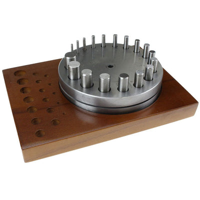 20 Piece Disc Cutter Set - 18 Cutters, Steel Plate and Hardwood Stand - TJ-30853 - ToolUSA