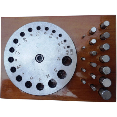 20 Piece Disc Cutter Set - 18 Cutters, Steel Plate and Hardwood Stand - TJ-30853 - ToolUSA