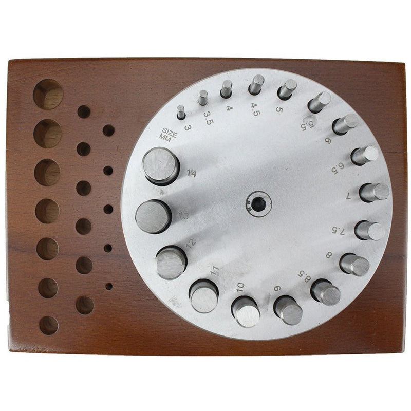 20 Piece Disc Cutter Set - 18 Cutters, Steel Plate and Hardwood Stand - TJ-30853 - ToolUSA