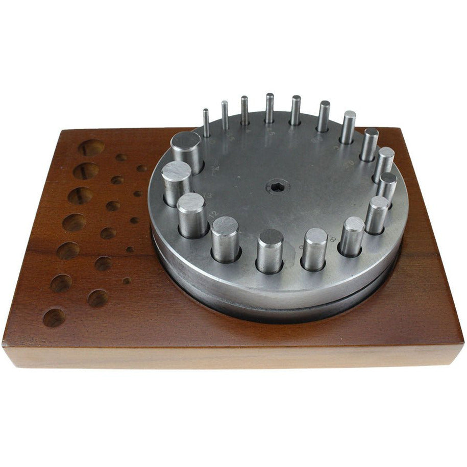 20 Piece Disc Cutter Set - 18 Cutters, Steel Plate and Hardwood Stand - TJ-30853 - ToolUSA