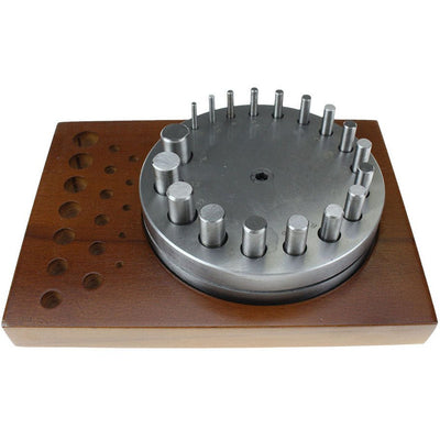 20 Piece Disc Cutter Set - 18 Cutters, Steel Plate and Hardwood Stand - TJ-30853 - ToolUSA