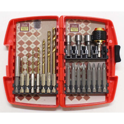 20 Piece Drill And Driver Bit Set With Plastic Storage Case - TZ-16450 - ToolUSA