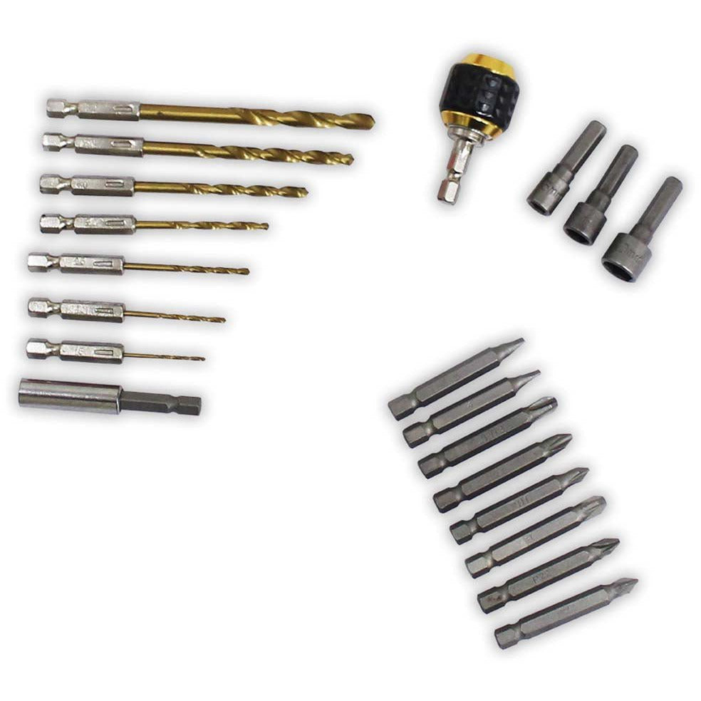 20 Piece Drill And Driver Bit Set With Plastic Storage Case - TZ-16450 - ToolUSA