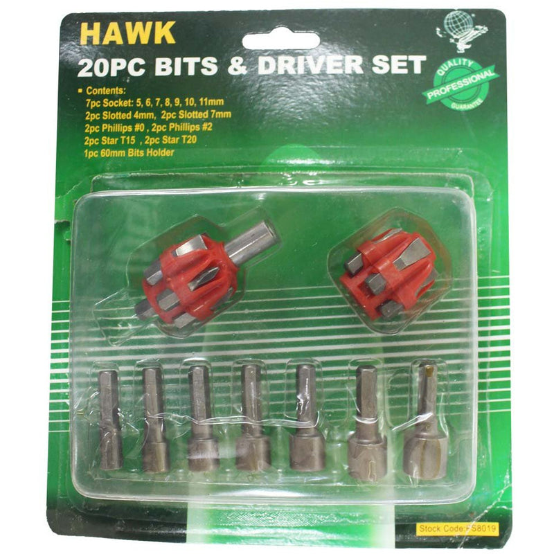 20 Piece Metric Bits & Drivers Set - PS-08019 - ToolUSA