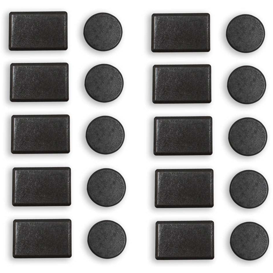 20 Piece Refrigerator Magnets Set - In Round & Rectangular Shapes For Crafts - MC6050-20-YX - ToolUSA