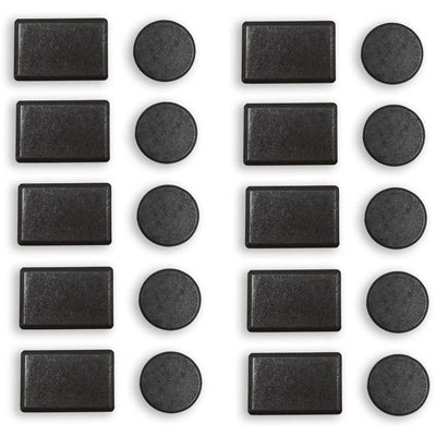 20 Piece Refrigerator Magnets Set - In Round & Rectangular Shapes For Crafts - MC6050-20-YX - ToolUSA