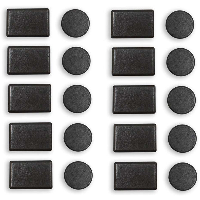 20 Piece Refrigerator Magnets Set - In Round & Rectangular Shapes For Crafts - MC6050-20-YX - ToolUSA