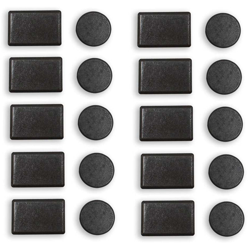 20 Piece Refrigerator Magnets Set - In Round & Rectangular Shapes For Crafts - MC6050-20-YX - ToolUSA