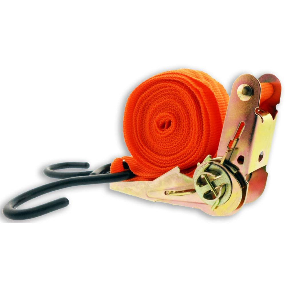 20' X 2" Ratchet Tie Down Set With Steel Hooks And Quick Release Steel Buckle - TA-07920 - ToolUSA
