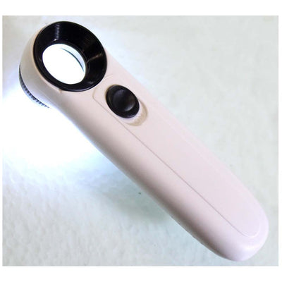 21MM Diamter Lens, 40X Power, Handheld, LED Illuminated Magnifier With Ergonomic Handle - CR-00844 - ToolUSA