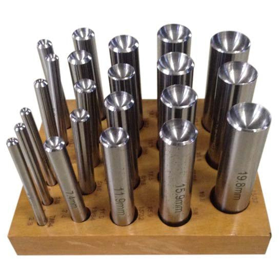 22 Piece Dapping Cutter Set with Wooden Tray - TJ-29352 - ToolUSA